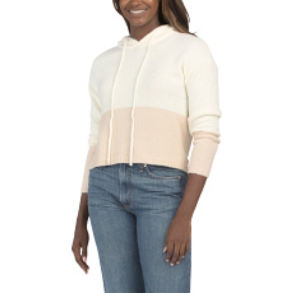 Theo & Spence Colorblock Cozy‎ Knit Hooded Pullover Sweater XL NWT